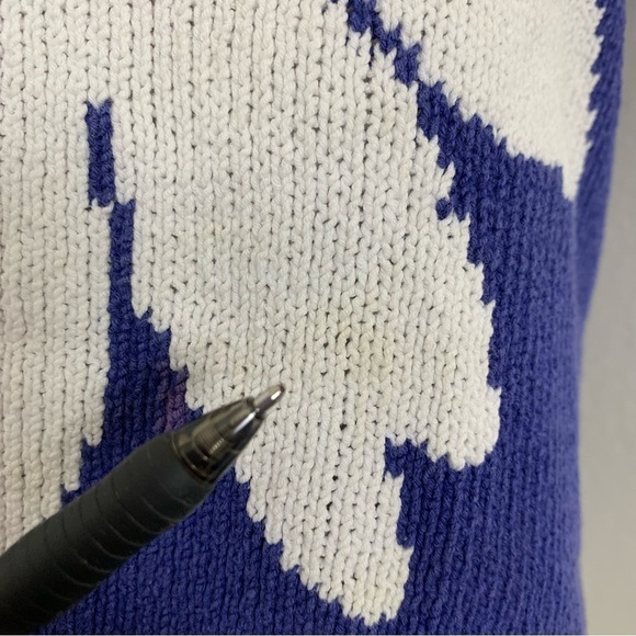 Vintage Jones New York Sport Knit Sweater Top Floral Short Sleeve Flower - Picture 6 of 16